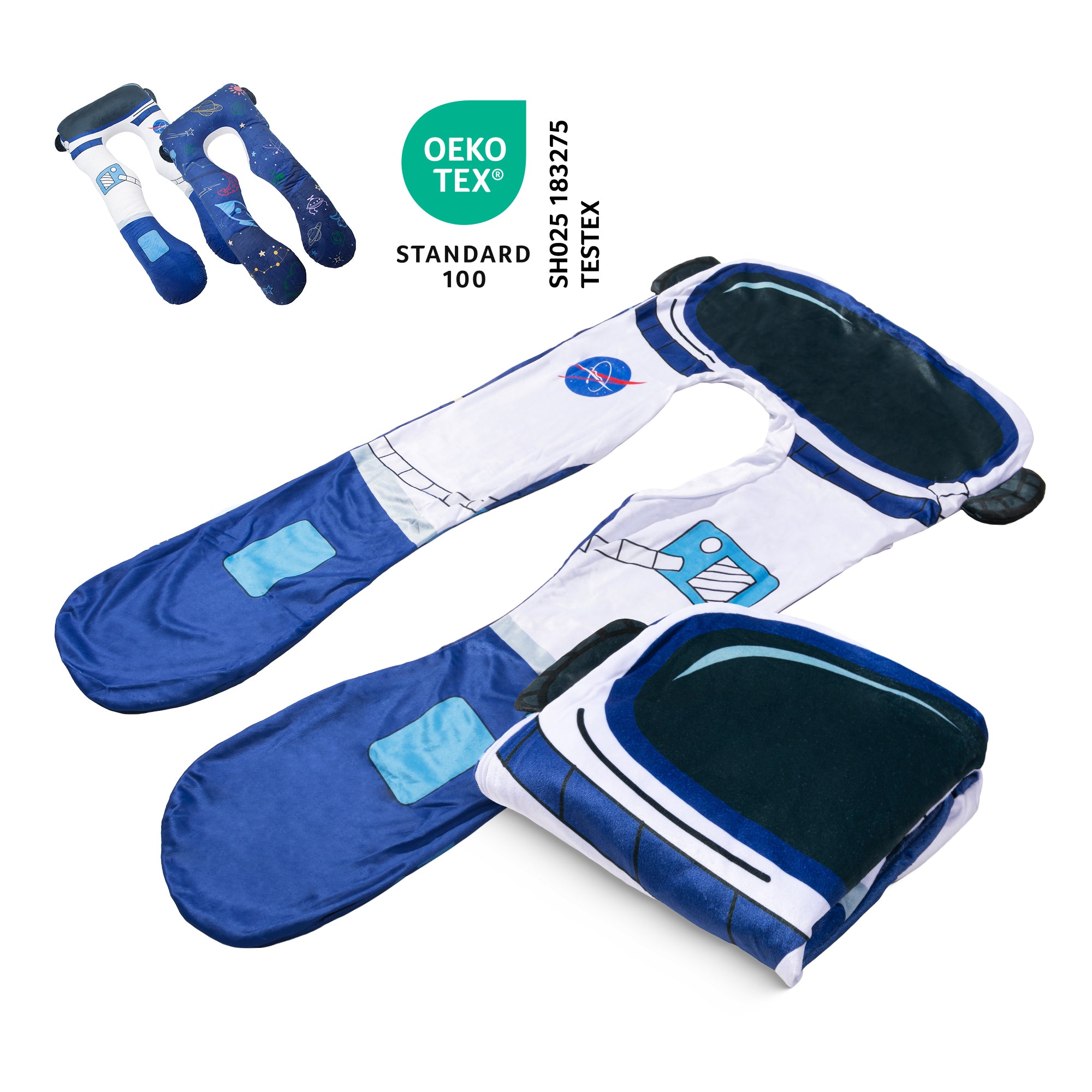 Vervangende hoes voor kinderkussen - Micropluche (Astronaut) 