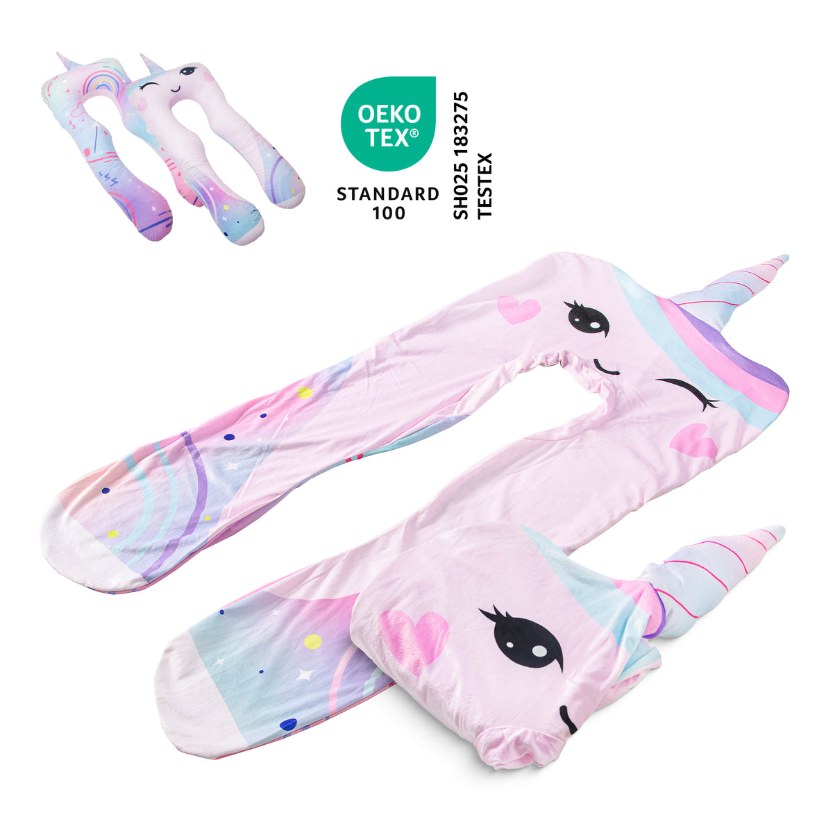 Ersatzbezug für Kinderkissen - Mikroplüsch (Einhorn)