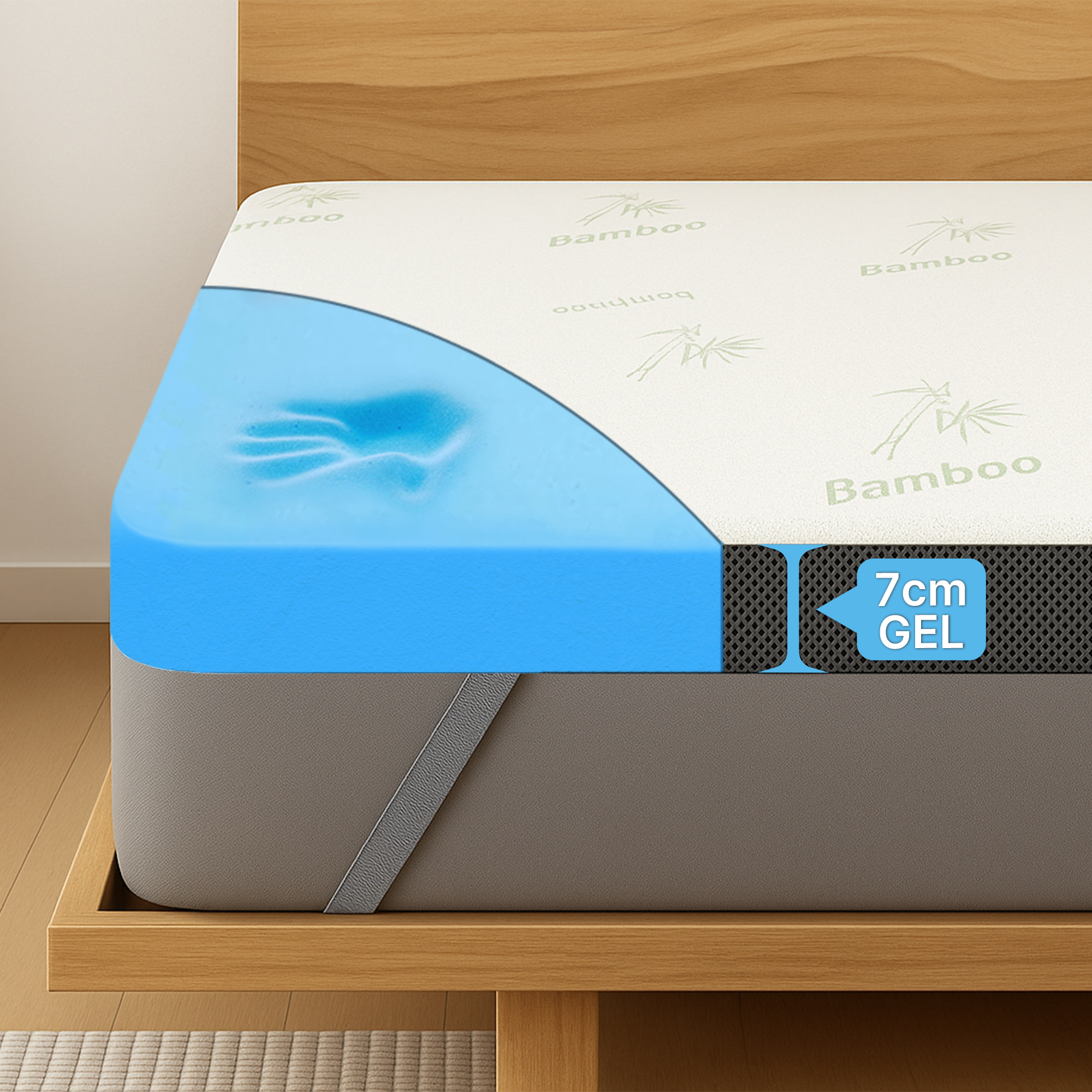 Premium Comfort Topper - Mattress Topper with Gel Memory Foam 