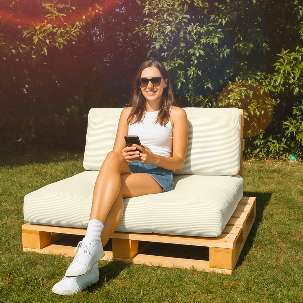 Pallet cushion set cord – back and seat cushions for Euro pallets 