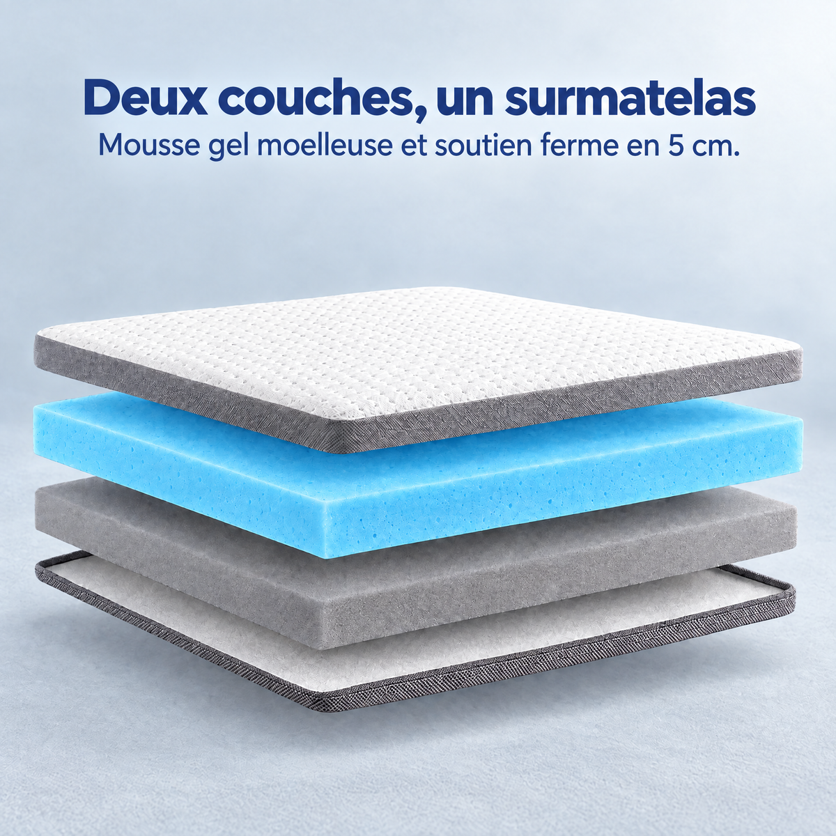 Surmatelas Komfort 2-en-1 – deux couches