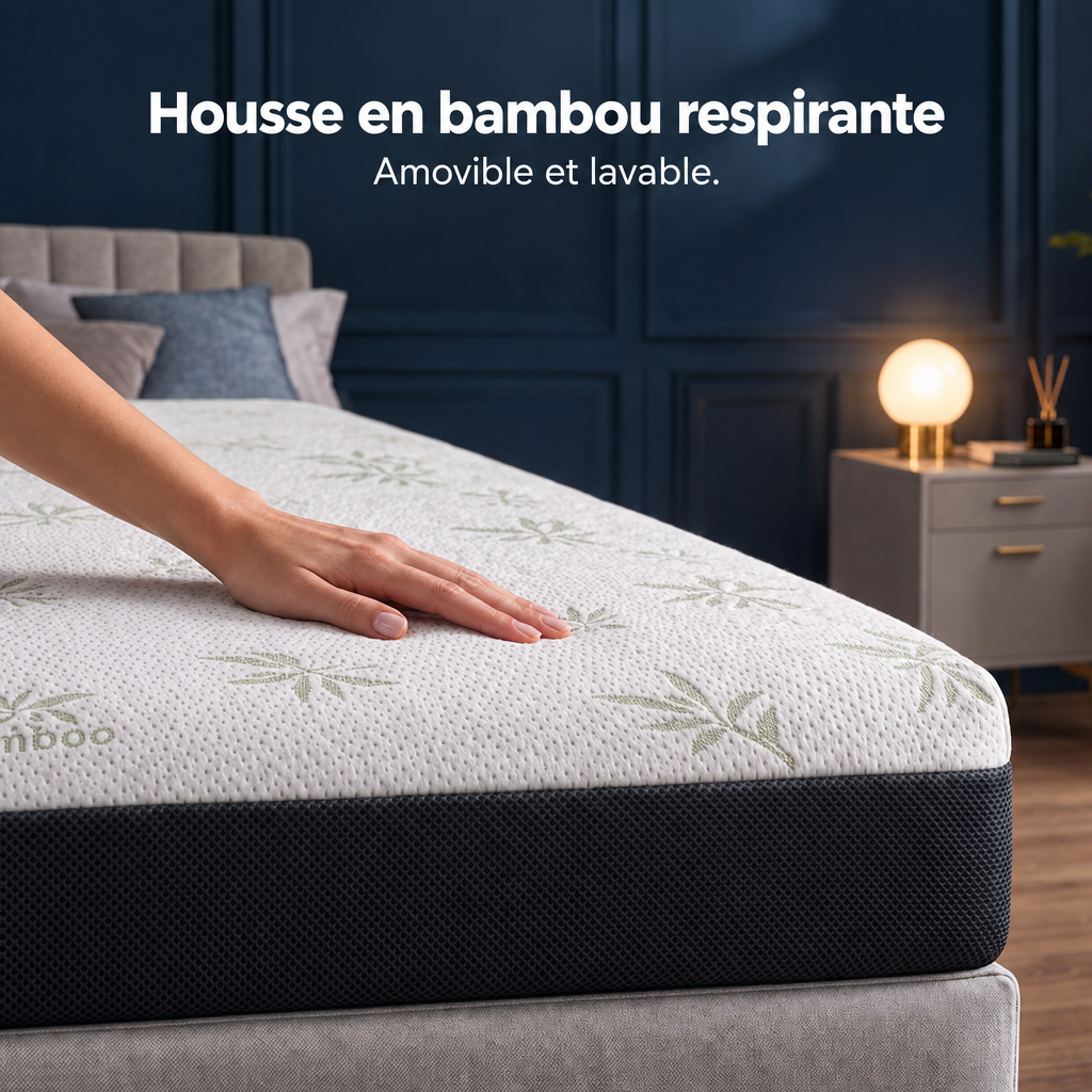 Surmatelas Premium Komfort – housse en bambou